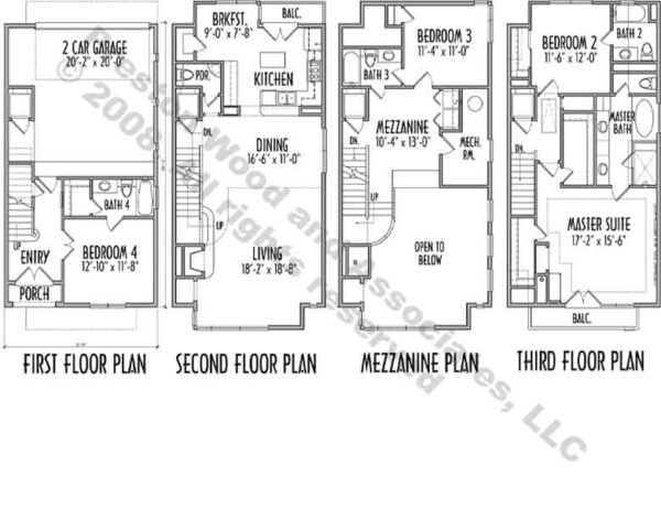 Duplex Townhouse Plan D0163 B