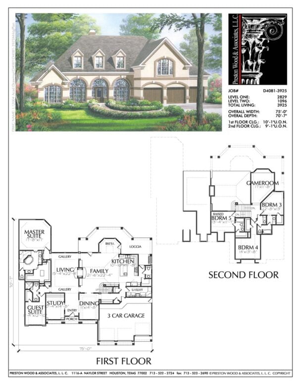 1 1/2 Story Home Plan D4081