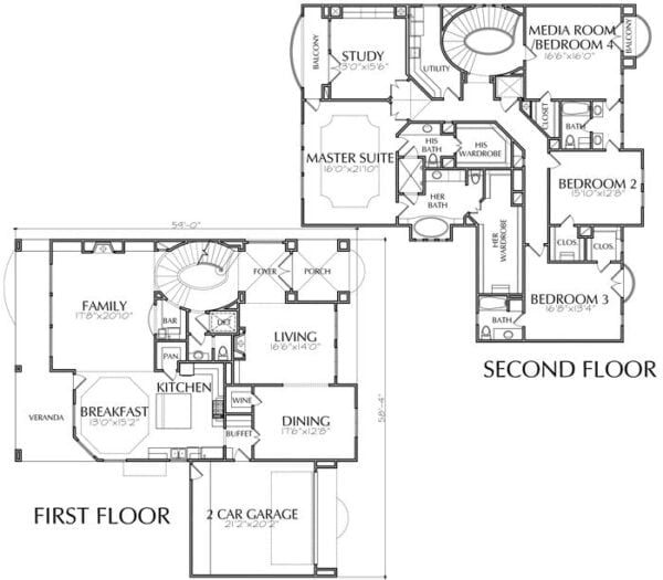 Two Story House Plan D7087