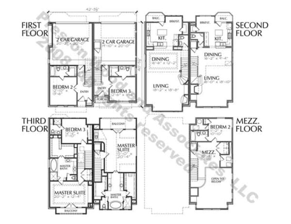 Duplex Townhouse Plan D3094 L8 & L9