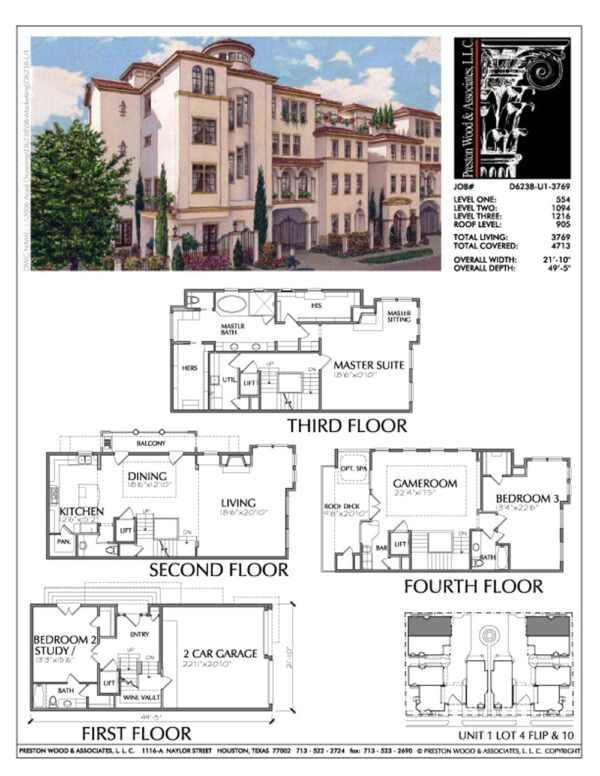 Duplex Townhouse Plan D6238 u1&u2