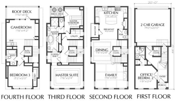 Townhouse Plan D9132 LOTS 1 & 4