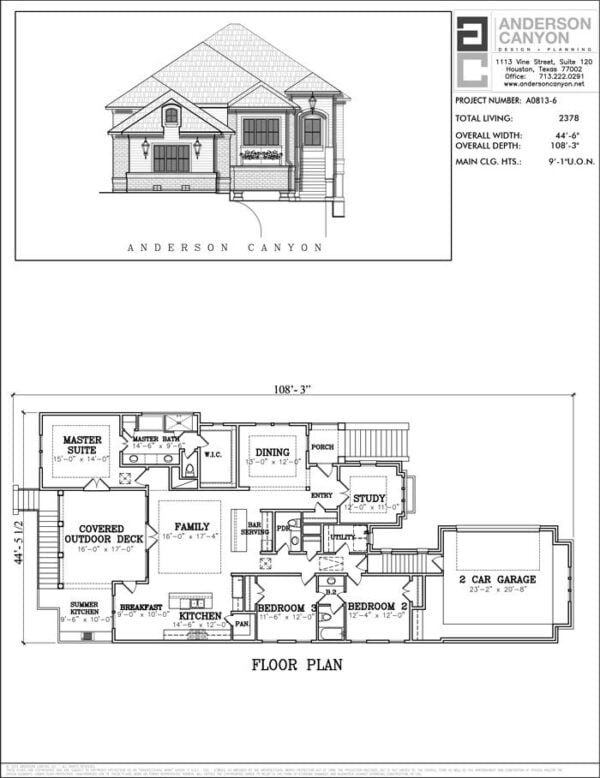 One Story Home Plan A0813-2378