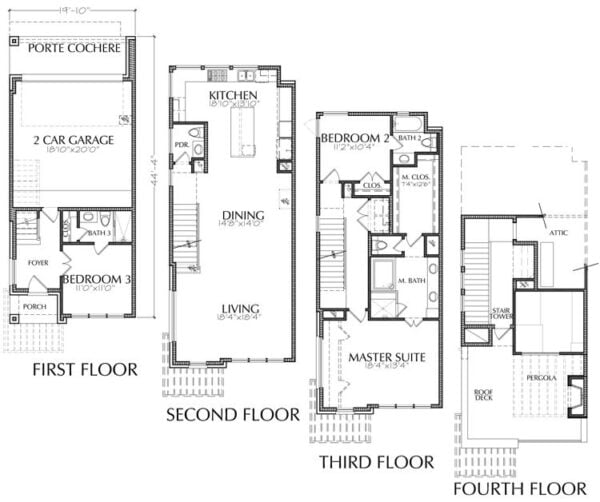 Duplex Townhouse Plan E2028 A1.1