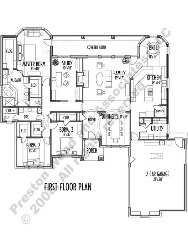 One Story House Plan C5161