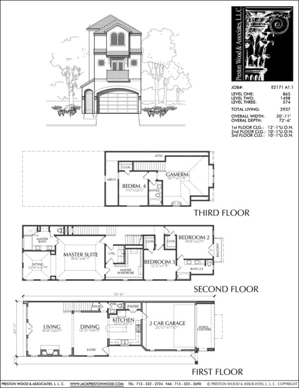 Townhouse Plan E2171 A1.1