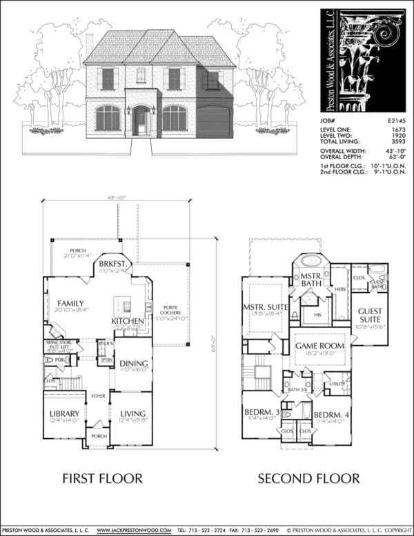 Two Story Home Plan E2145