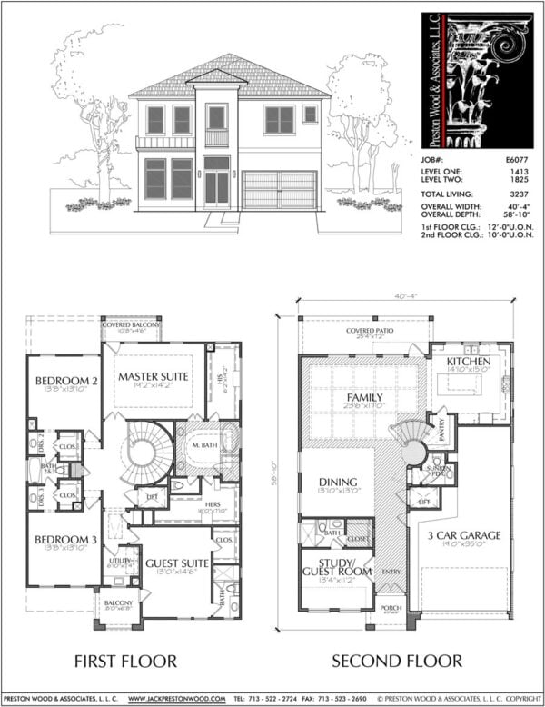 Two Story House Plan E6077