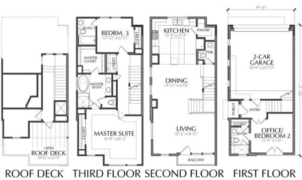 Townhouse Plan E1102 A2.1