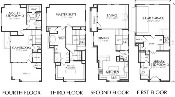 Townhouse Plan E3177 A1.1