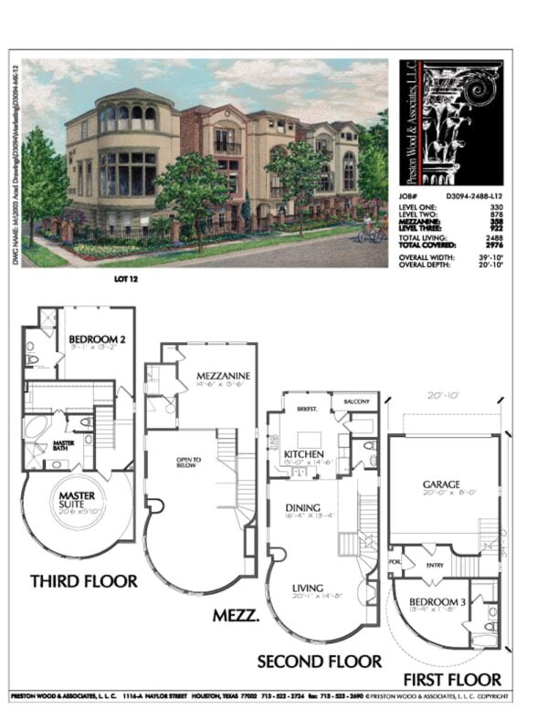 Townhome Plan D3094 L12