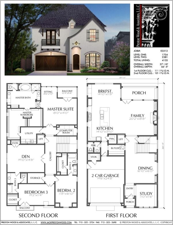 Two Story House Plan E3313