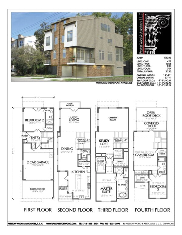 Duplex Townhouse Plan E2223