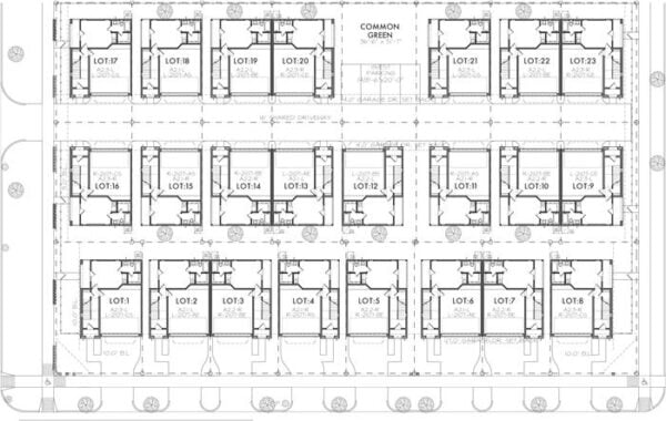 Duplex Townhouse Plan E1208 A2.3L & A2.2R