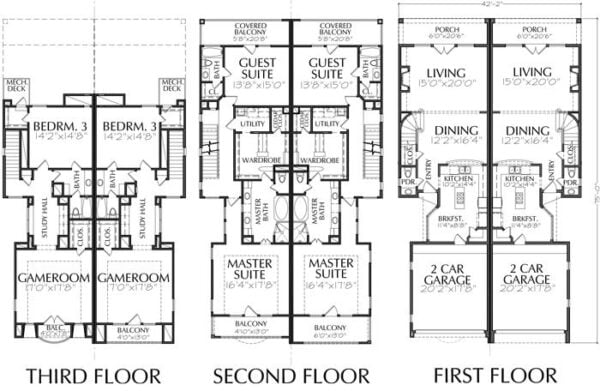 Duplex Townhouse Plan E0090