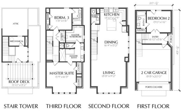 Townhouse Plan E3307 A1.1