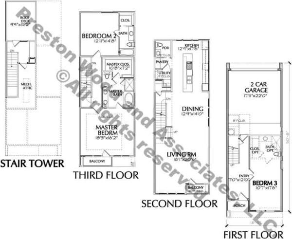 Townhouse Plan aD5153 A2 Flip