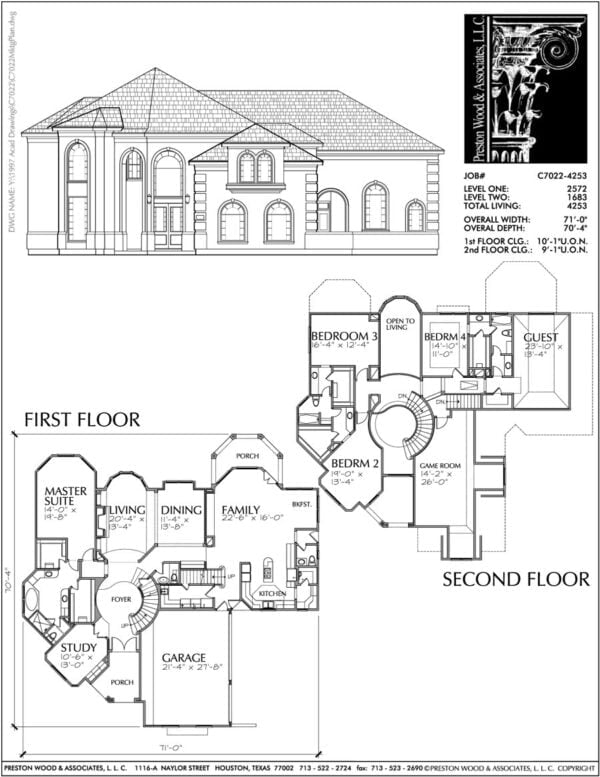 Two Story House Plan C7022