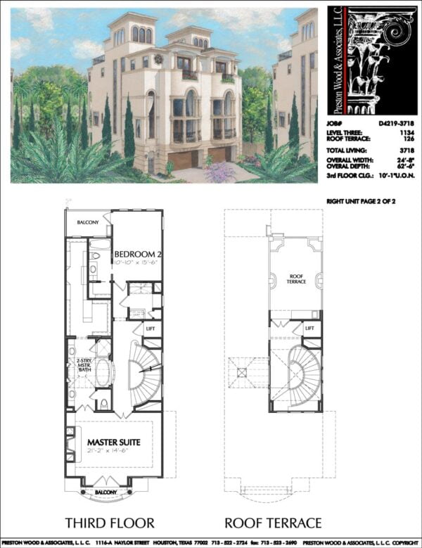 Duplex Townhome Plan D4219 u1 & u2