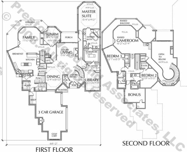 Two Story House Plan C6186