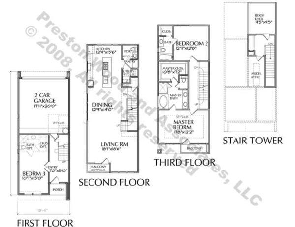 Duplex Townhouse Plan D5153 A & A Flipped