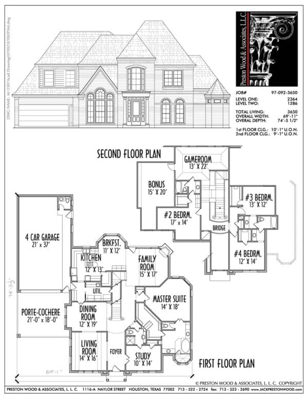Two Story House Plan C7092