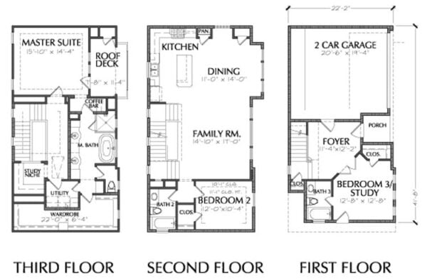 Townhouse Plan E1100 A1.1