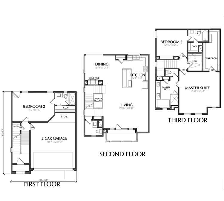 New Townhomes Plans, Narrow Townhouse Development Design, Brownstones