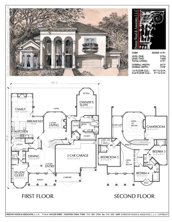 Two Story House Plan D0309