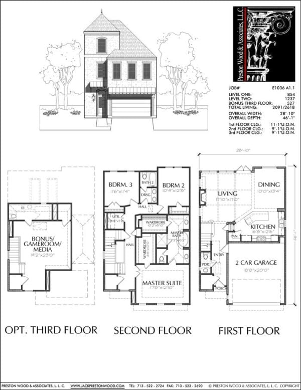 Townhouse Plan E1036 A1.1