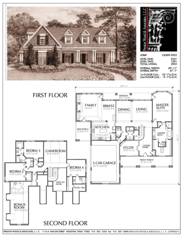 Two Story Home Plan C6309