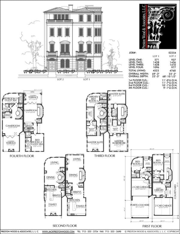 Duplex Townhouse Plan E2254