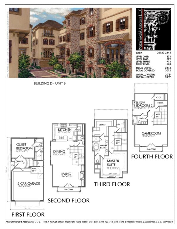 Duplex Townhouse Plan D5130 D9 & D10