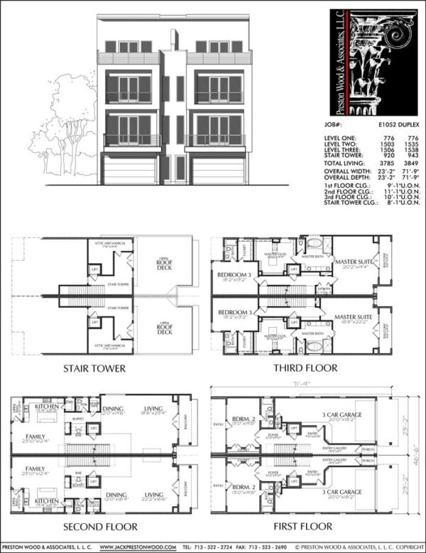 Duplex Townhouse Plan E1052