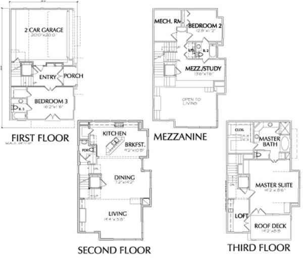 Townhouse Plan D0163 C