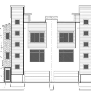 Duplex Townhouse Plan E1102 E1.1
