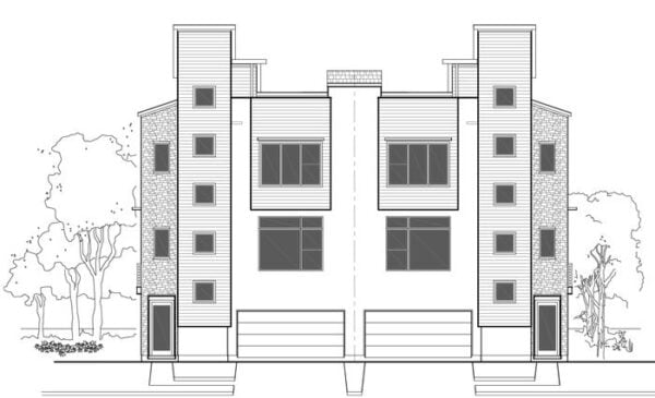 Duplex Townhouse Plan E1102 E1.1