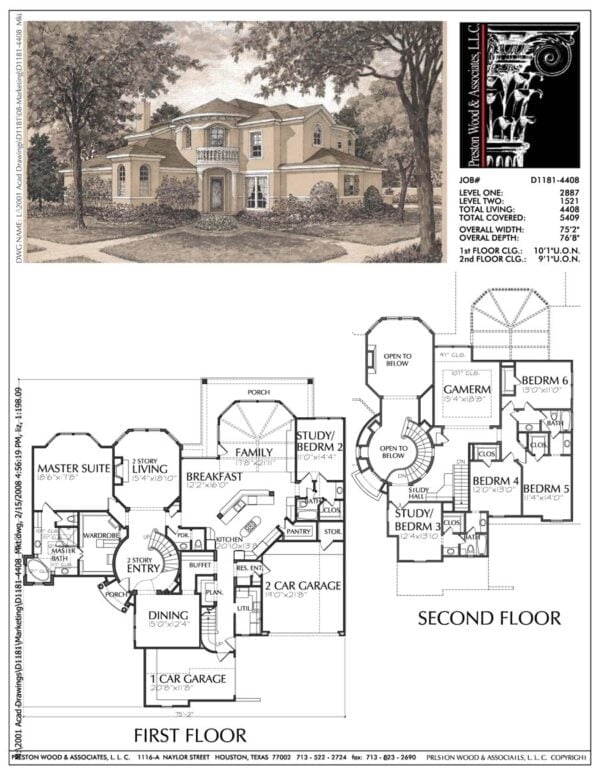 Two Story House Plan D1181