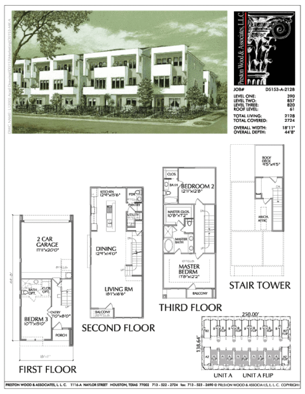 Duplex Townhouse Plan D5153 A & A Flipped