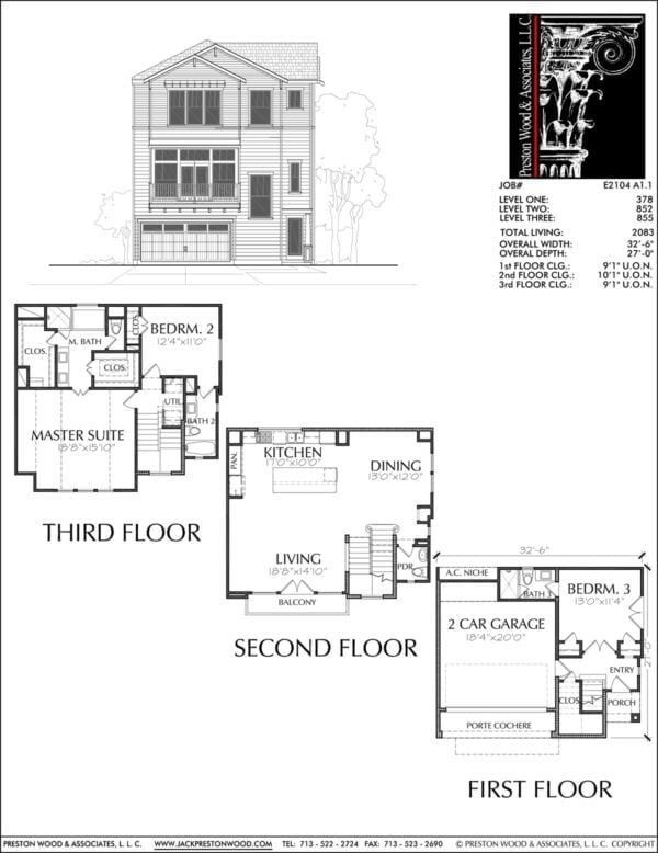 Townhouse Plan E2104 A1.1