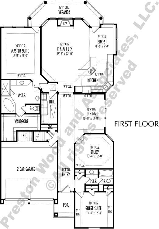 One Story House Plan C8313