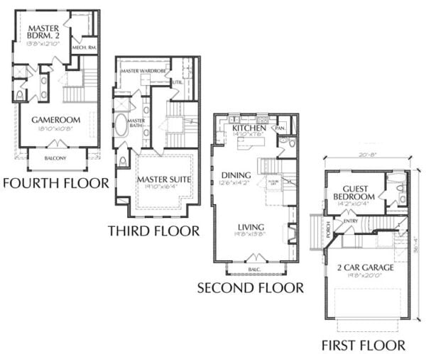 Townhouse Plan E2088 A1.1