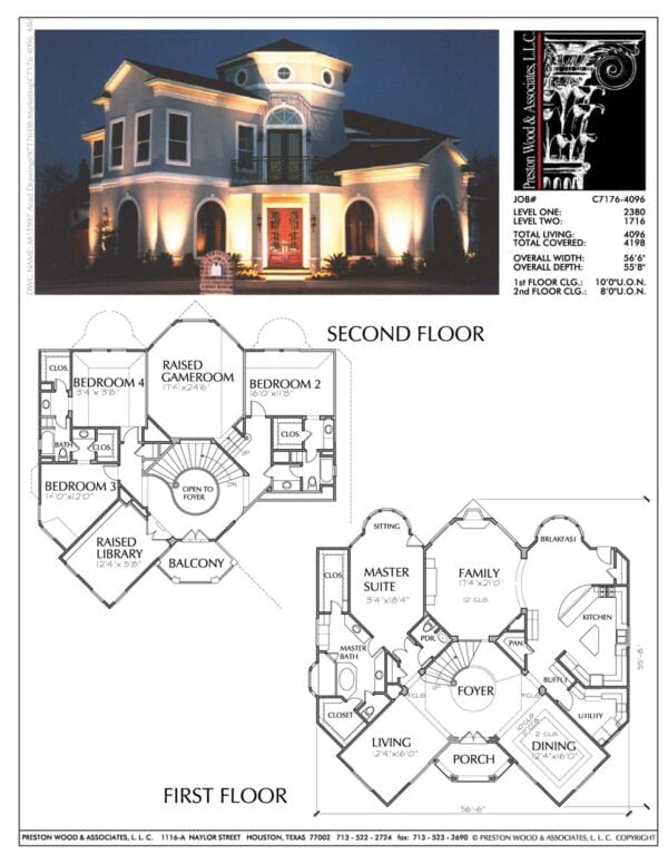 Two Story House Plan C7176