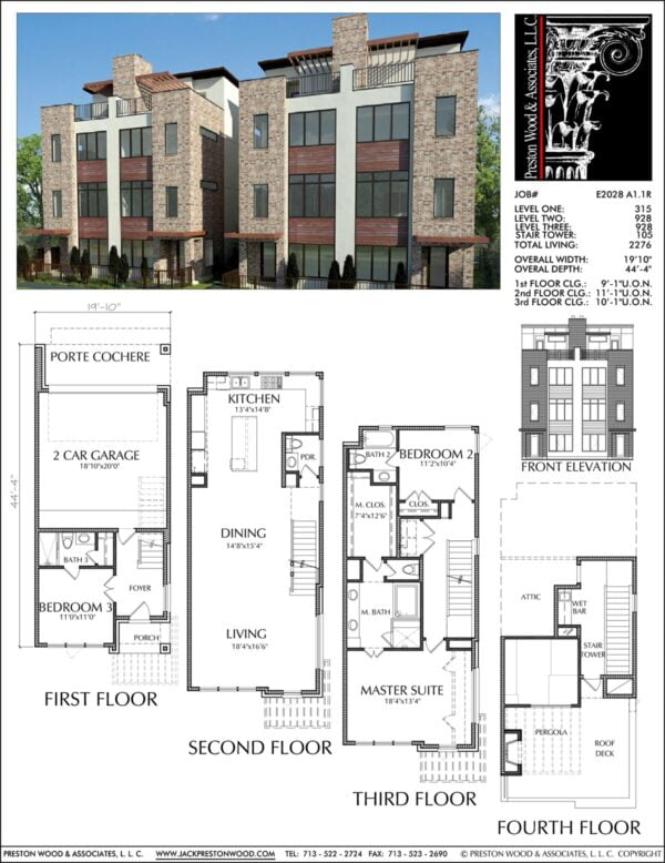 Duplex Townhouse Plan E2028 A1.1