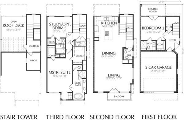 Townhouse Plan E1102 B1.1