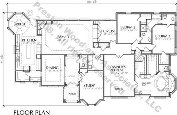 One Story House Plan C7114
