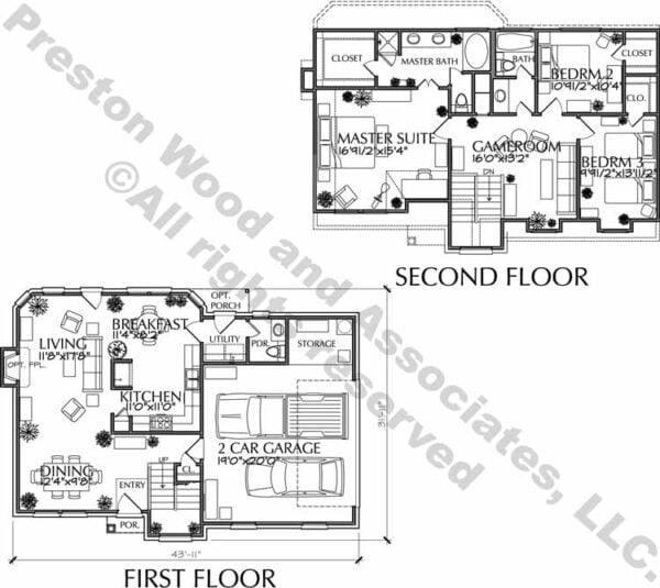 Two Story House Plan C6239 A