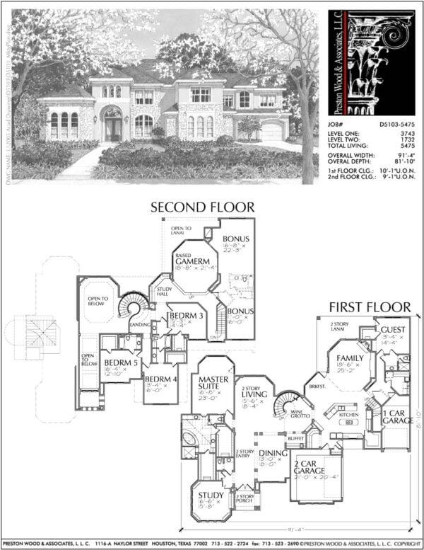 Two Story Home Plan D0120 & D5103