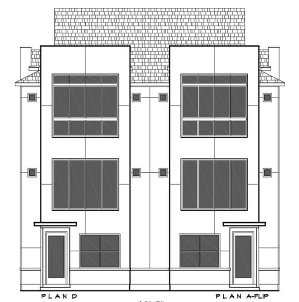 Duplex Townhouse Plan D7033 D & A Flip