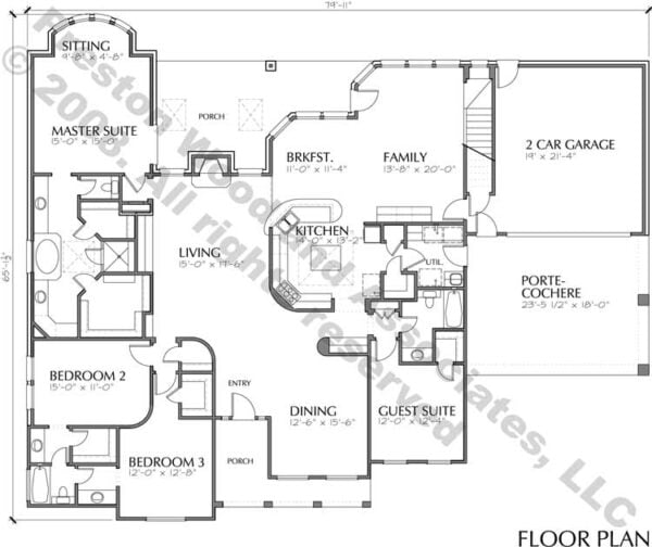 One Story Home Plan C5237